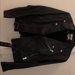 IRO Navy leather jacket - size 40
